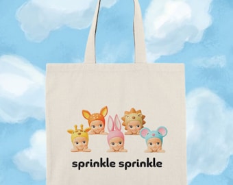 Sonny Angel "Sprinkle Sprinkle" Tote - 100% Natural Cotton Canvas | Sonny Angel Tote, Sonny Angel Gift, Rare Sonny, Unique Cute Gift, Gen-Z