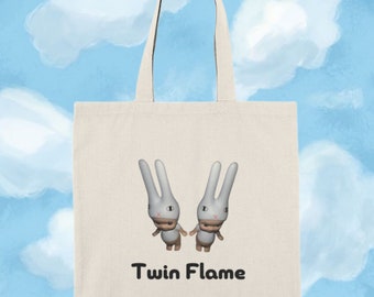 Sonny Angel "Twin Flame" Tote - 100% Natural Cotton Canvas | Sonny Angel Tote, Sonny Angel Gift, Rare Sonny, Unique Cute Gift, Gen-Z Gift