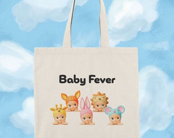 Sonny Angel "Baby Fever" Tote - 100% Natural Cotton Canvas | Sonny Angel Tote, Sonny Angel Gift, Rare Sonny, Unique Cute Gift, Baby Shower