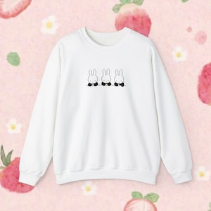 Miffy Triplets Adult Crewneck, Unisex Heavy Blend™ Crewneck Sweatshirt | Miffy Hoodie, Miffy Sweatshirt, Miffy Clothes, Miffy Unique Gift