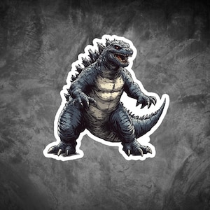 Godzilla Vinyl Sticker, Water Bottle, Laptop Decal