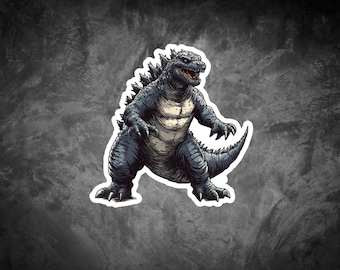Pegatina de vinilo de Godzilla, para botella de agua o portátil