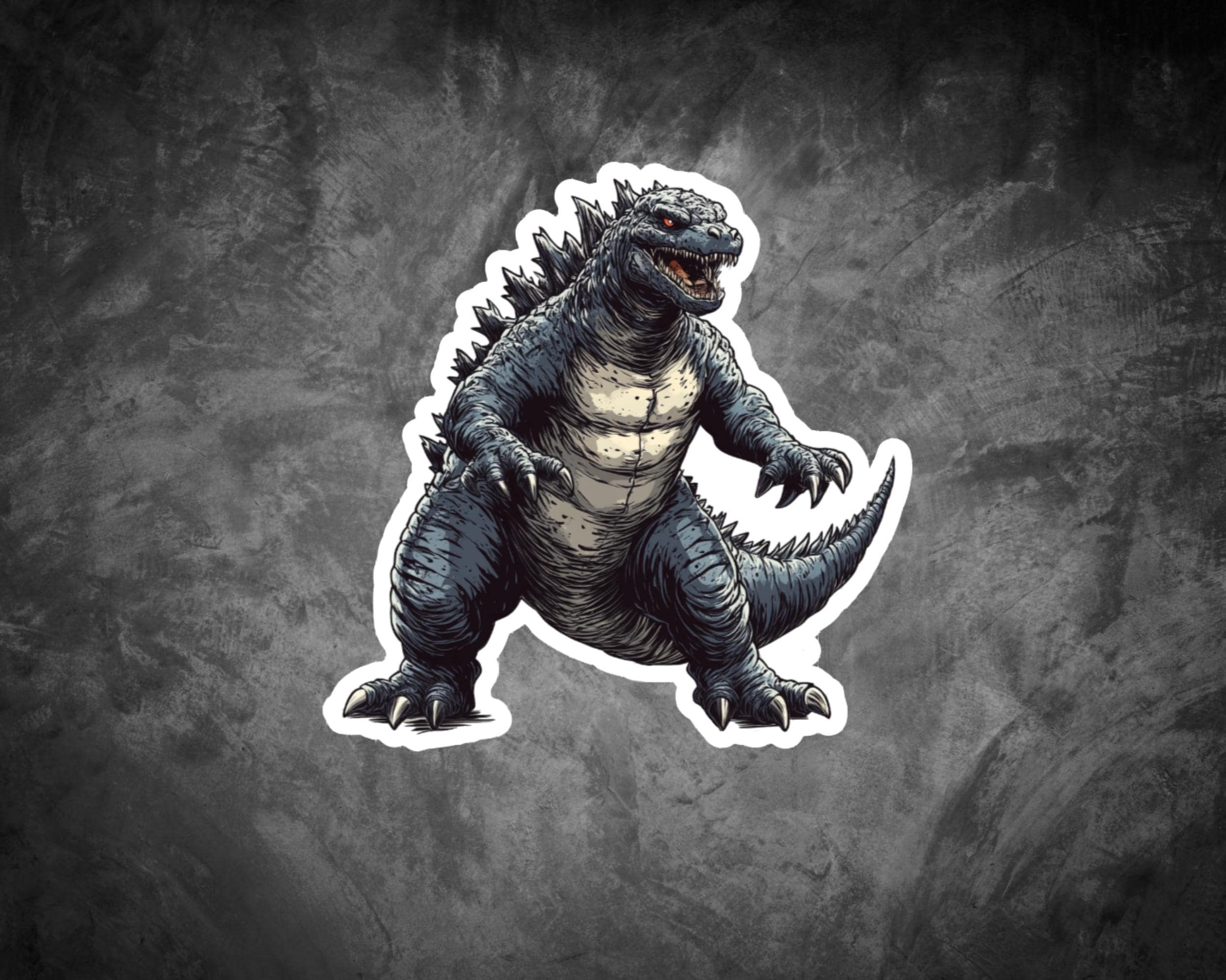 Godzilla Vinyl Sticker, Water Bottle, Laptop Decal - Etsy