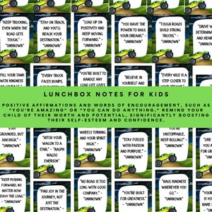 LKW Lunchbox Notizen für Kinder - Kind positive Motivation - Printable Digital Download