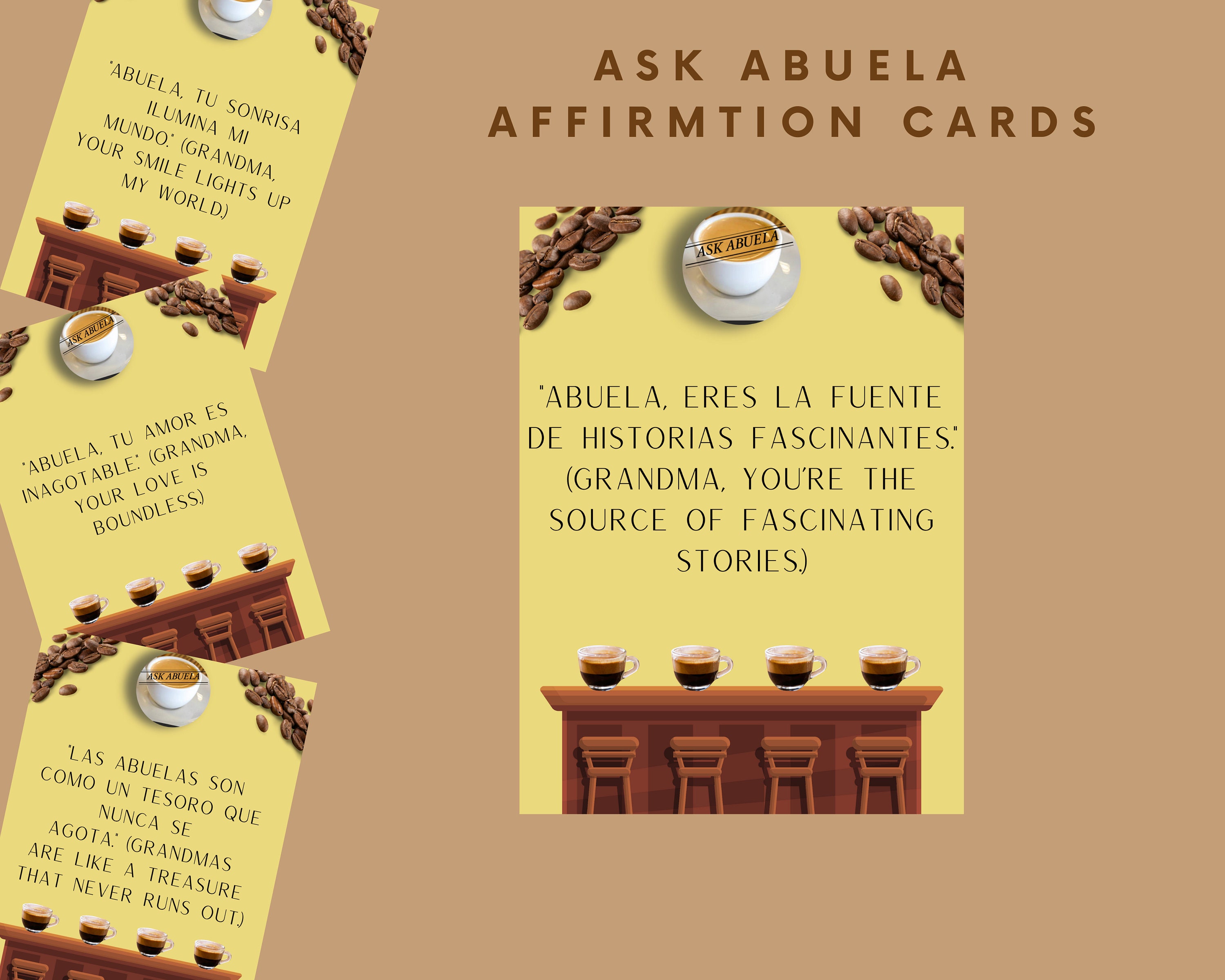 Abuela and Grandma Affirmation Cards in English and Spanish -printable ...