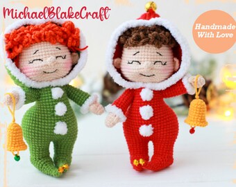 Elf Christmas Doll, Cute Elf Crochet, Cute Girl Elf Christmas Crochet, Handmade Christmas Crochet, Merry Christmas Crochet Doll