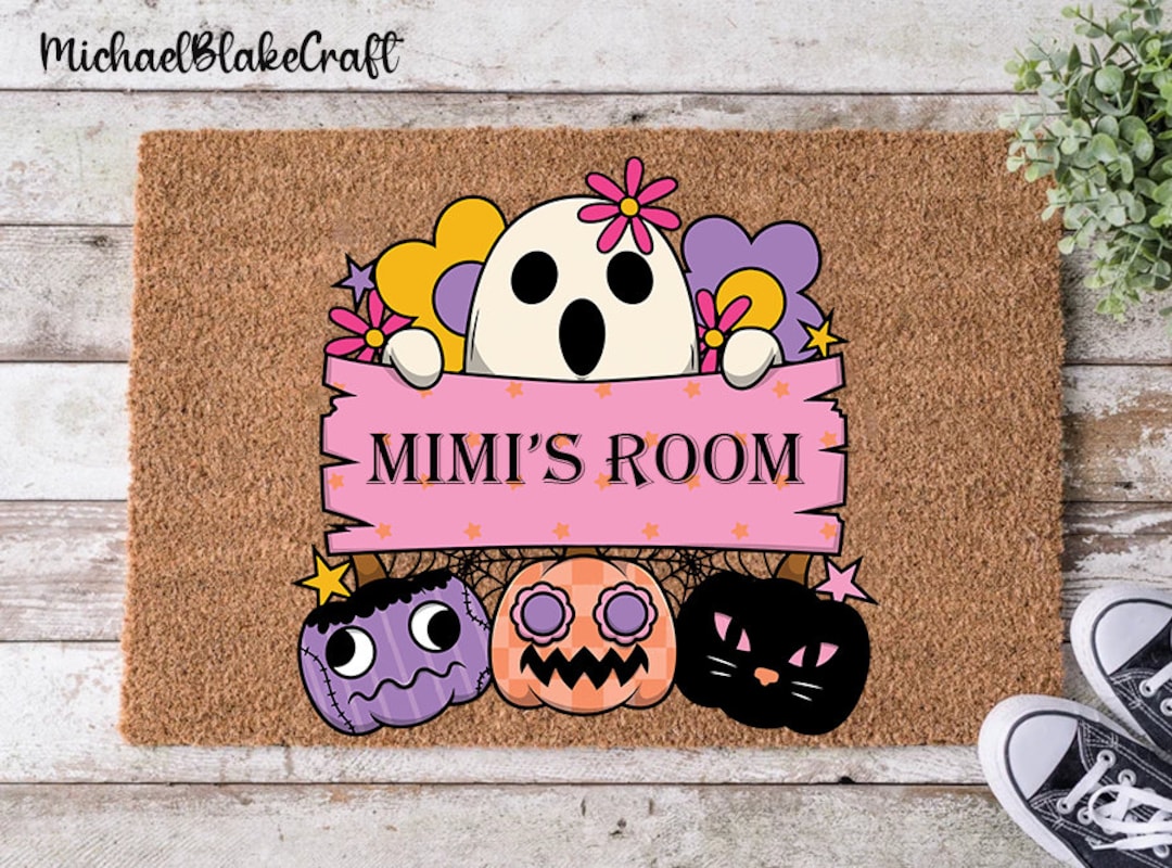 Personalized Cute Ghost Coir Doormat Cute Spooky Doormat Etsy
