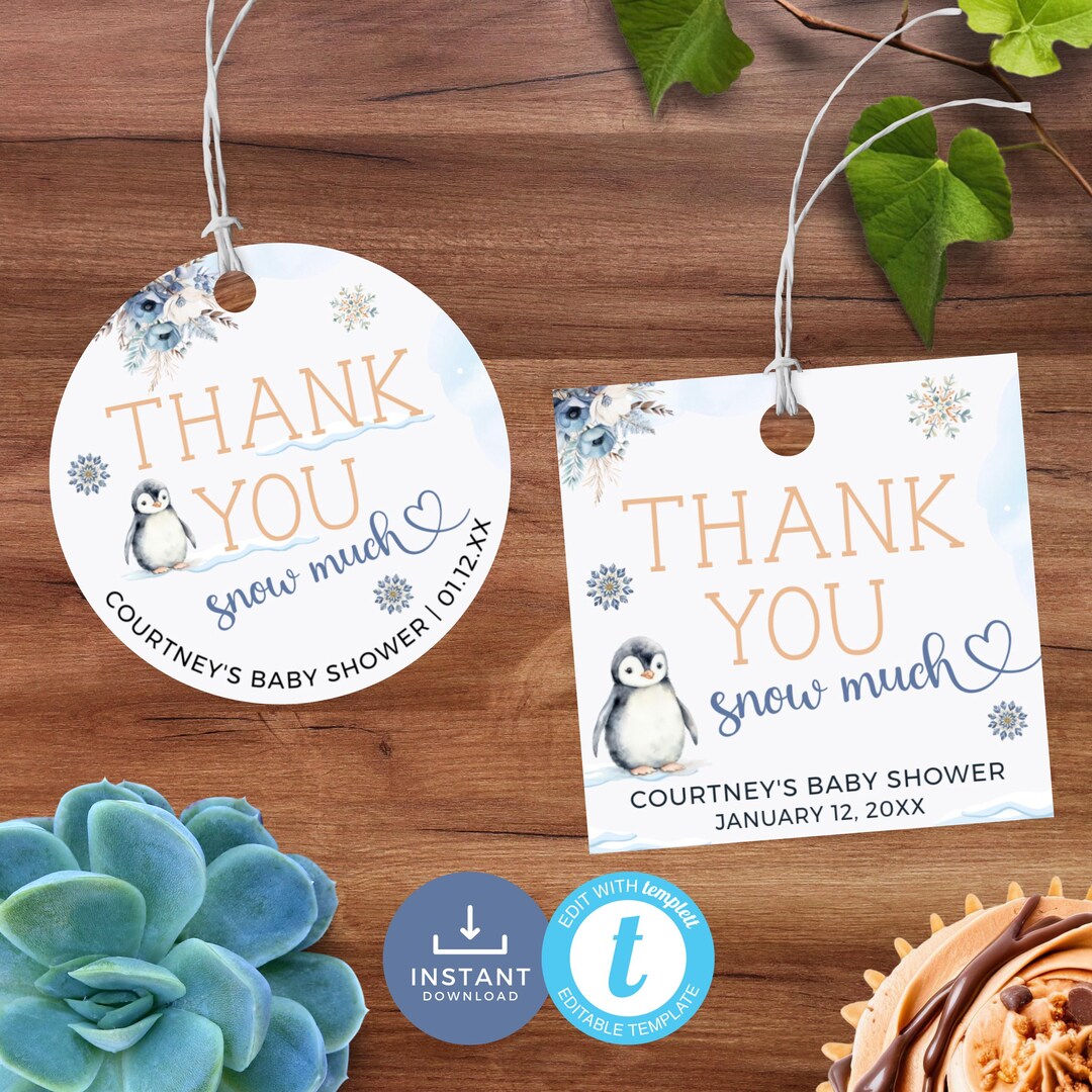 Winter Wonderland Thank You Tags, Thank You Snow Much Gift Tags ...