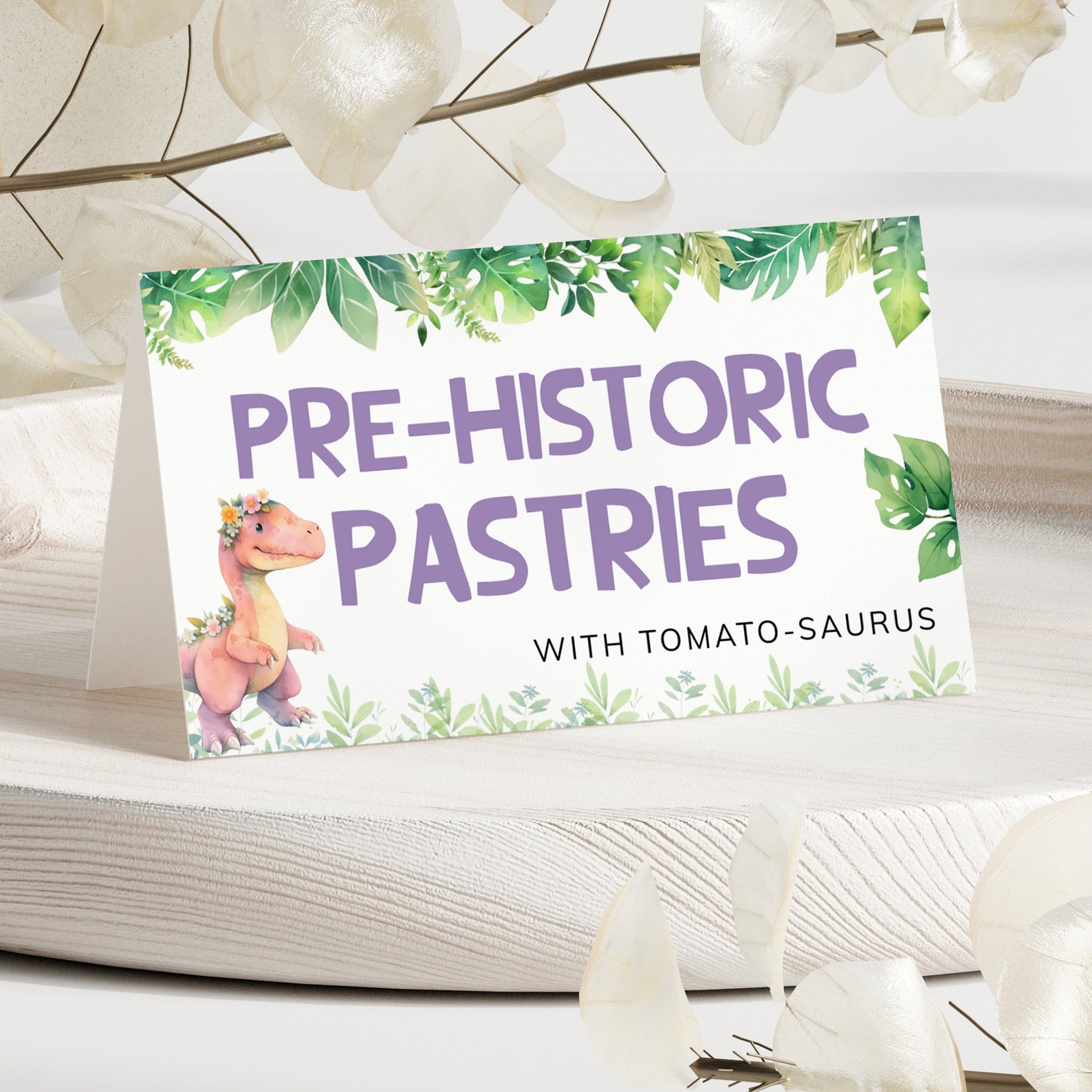 Dinosaur Baby Shower Food Labels, Dino Buffet Cards, Mamasaurus T-rex ...