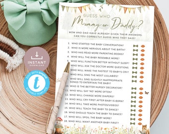 A New Chapter Is About To Begin Baby Shower Game, Guess Who Mommy or Daddy Quiz, Storybook Themed Who Said It. Editable, Printable | SB01