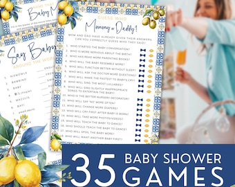 Ciao Bambino Baby Shower Games: Amalfi Coast Lemon Theme (Editable, Printable Bundle) | CB02