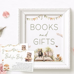 Er gaat een nieuw hoofdstuk beginnen Babyshowerboeken voor babybord en -kaart, bijsluiter met verhalenboekthema, boekverzoek. Bewerkbaar, afdrukbaar | SB01