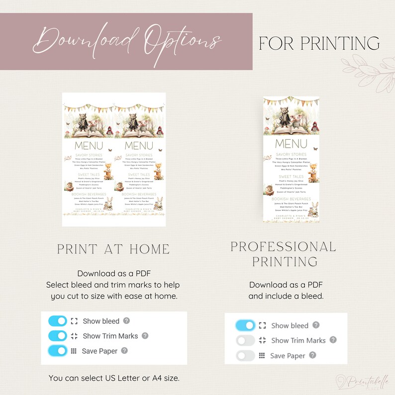 Storybook Menu Template, A New Chapter is About to Begin, Fairytale ...