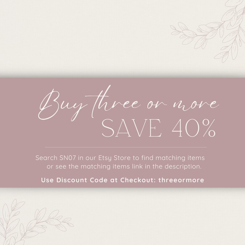 Buy three or more templates from our shop and save 40%. Search SN07 in our Printabelle Place Etsy Store to find matching items to purchase. Use Discount Code: threeormore at checkout to apply savings.