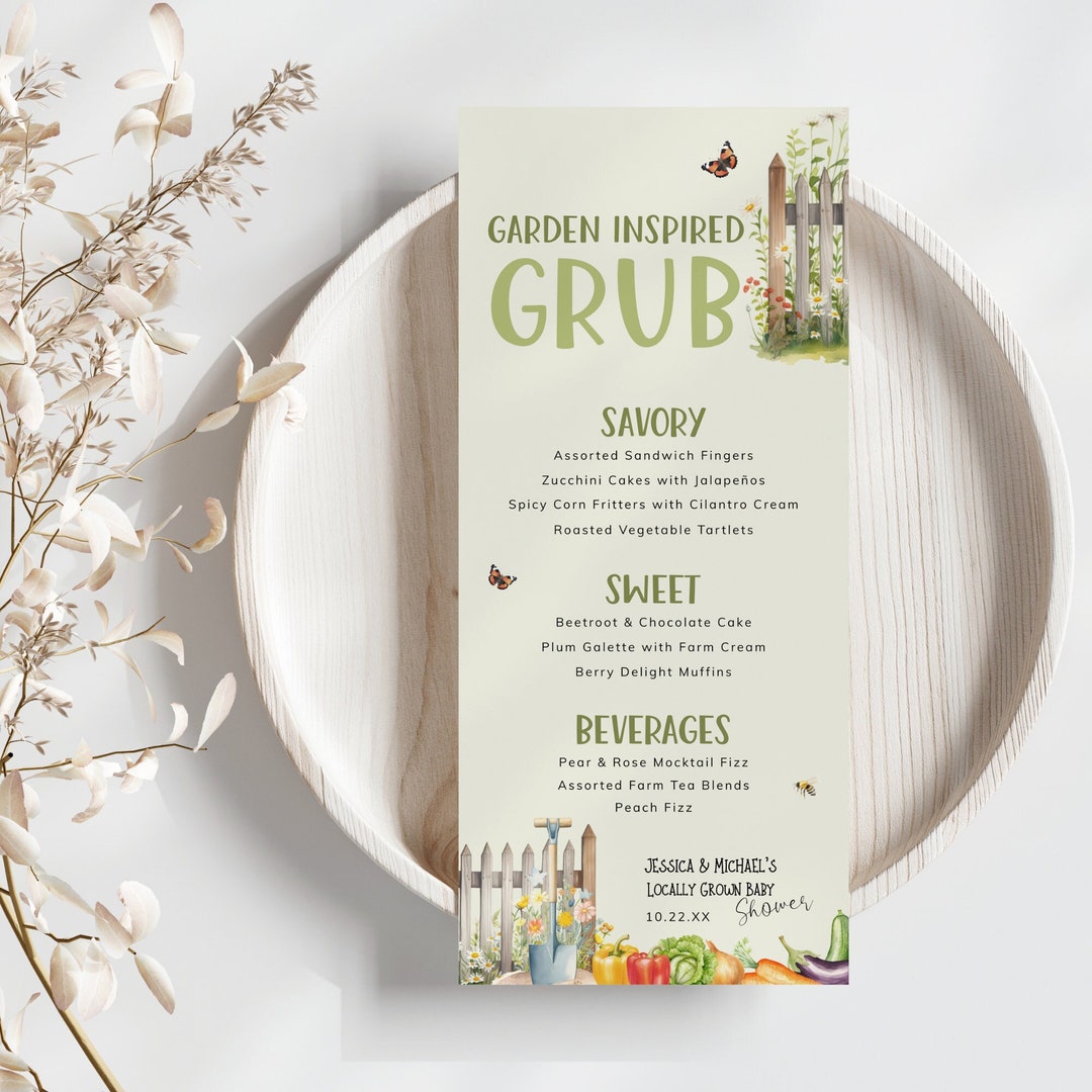 Locally Grown Menu Template for Your Farmers Market Decor, Sage Green ...