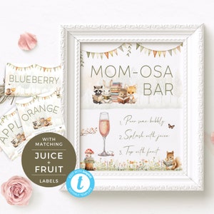Bordje en labels op de mimosareep, een nieuw hoofdstuk staat op het punt te beginnen Momosa-pakket, decoraties met verhalenboekthema, saplabel. Bewerkbaar, afdrukbaar | SB01