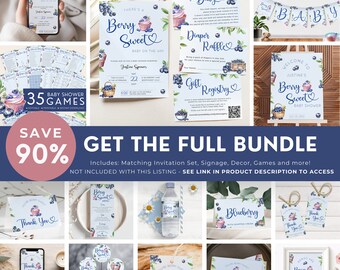 Sursurprise Blaubeer-Banner Für Babyparty – 3-teiliges Set, 12,7x14,5 Cm, Aus Karton, Fertig Montiert