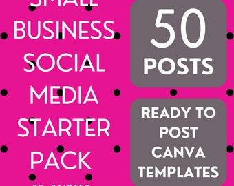 Small Business Social Media Canva Templates Black & Pink (Digital Download)