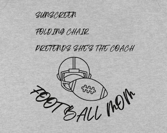 FOOTBALL MOM ~ FOOTBALL MAM ~ Sport mom ~ T-shirt à col en V ~ Maillot de football ~ 100 % coton