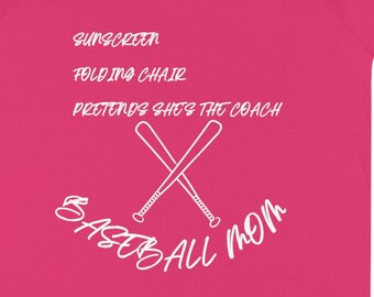 MOM BASEBALL ~ Maman BASEBALL ~ Maman sportive ~ T-shirt à col en V ~ Chemise de baseball ~ 100 % coton