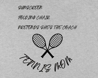 TENNIS MOM ~ TENNIS mama ~ Sport mom ~ T-shirt à col en V ~ Chemise de tennis ~ 100 % coton