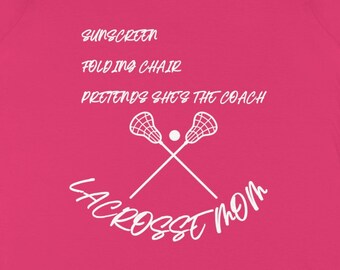LACROSSE MOM ~ LACROSSE mama ~ Maman sport ~ T-shirt col en V ~ Chemise de crosse ~ 100% Coton