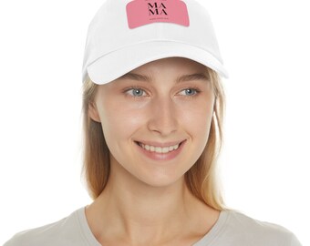 Mama ~ chapeau ~ bilingue ~ Madre ~ Mutter ~ Mum ~ Mamma ~ Moeder ~ Maman ~ casquette de baseball ~ patch en cuir