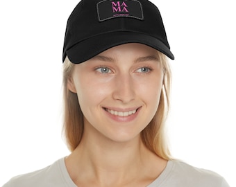 Maman ~ chapeau ~ bilingue ~ Madre ~ Mutter ~ Maman ~ Maman ~ Moeder ~ Maman ~ casquette de baseball ~ patch en cuir