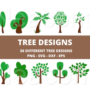 Tree designs vector art high quality svg png dxf eps