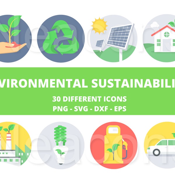 Environmental protection sustainability eco friendly icon designs vector art svg png dxf eps