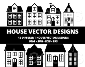 Christmas house building icons black and white vector design svg dxf eps png high quality