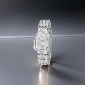 Silber Diamant Armband Uhr für Damen - Voll Pavé Diamant Zifferblatt & Glieder | Luxus Designer Zeitmesser | Limitierte Auflage Geschenk für Sie