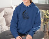 Mushrooms & Moon Hoodie, Nature Lover Gift, Lunar Phases Sweatshirt, Cozy Mystical Pullover, Casual Wear, Halloween Hoodie