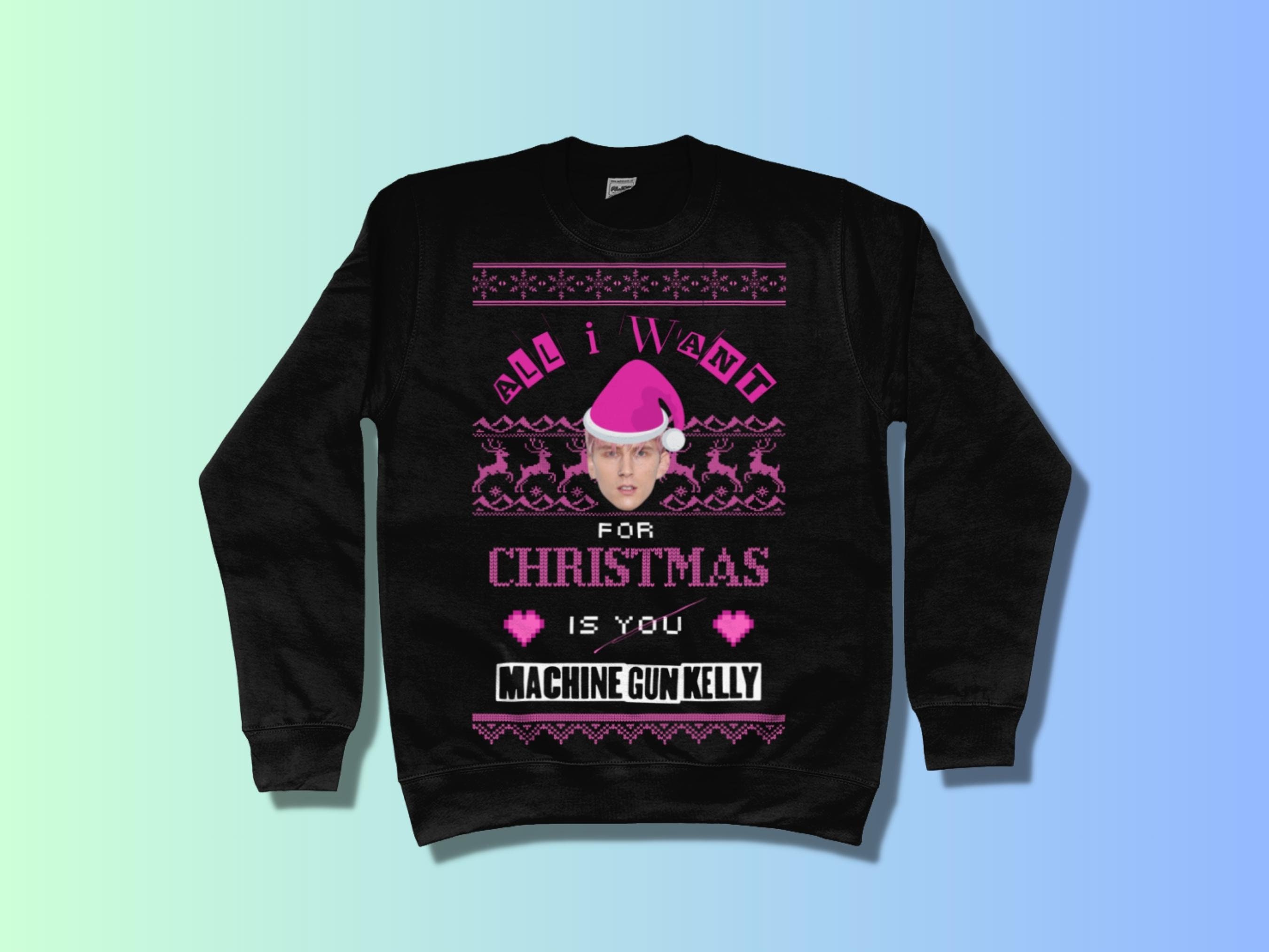 Machine Gun Kelly Inspired Funny Christmas Sweatshirt All I Want for Xxmas is MGK Etsy