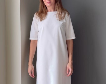 White Linen and Viscose Dress - Limited Edition