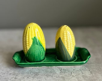 VINTAGE Corn Salt and Pepper Shakers Made in Japan Quirky Eclectic Home Decor Retro Kitchen Style