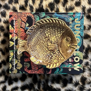 VINTAGE MCM Dark Yellow Fish Plate 8” Retro Home Decor