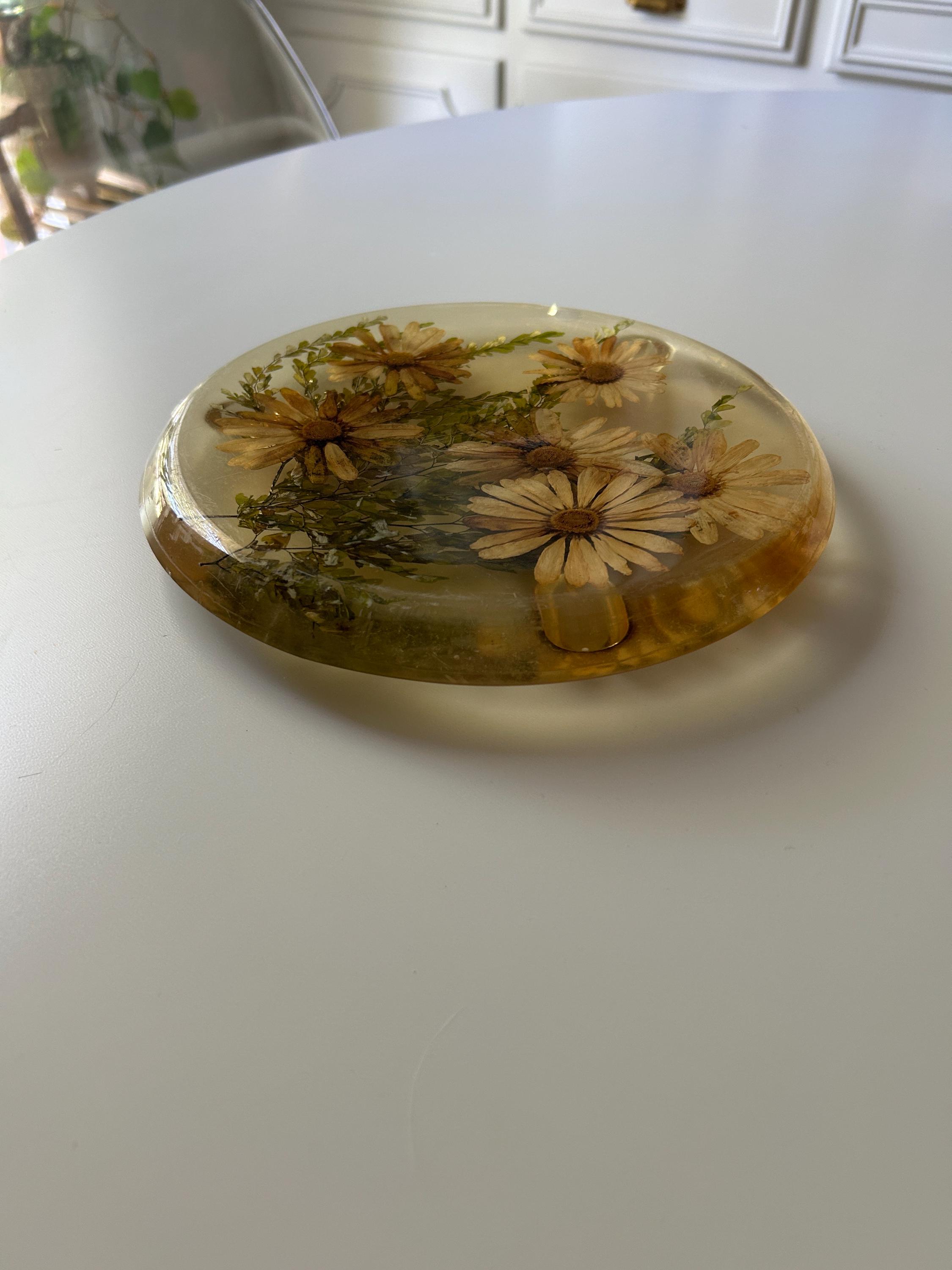 ヴィンテージ 1960年代 イエローフローラル ルーサイト