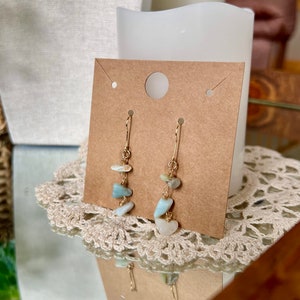 River Rock Earrings, Blue River Earrings, Blue Stone, Stone Earrings, Blue Bead Earrings