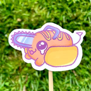Chainsaw Dog Hotdog Vinyl Sticker