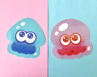 Splatoon Gummy Inkling + Octoling Vinyl Sticker