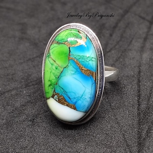Handcrafted Peacock Dahlia Ring In 925 Sterling Silver, Silver Ring, Birthday Gift Women Ring, Christmas Gift, Anniversary Gift Gift for Her