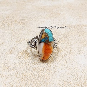 Spiny Oyster Ring Edelsteen 925 sterlingzilveren ring Handgemaakte ring Spiny Oyster Ring Women's For Love Ring cadeau voor haar