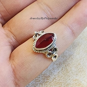 Handmade Sterling Silver Garnet Statement Ring