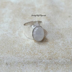 Oval Moonstone Ring: Handmade 925 Sterling Silver Jewelry