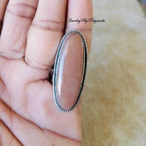 Handmade Sunstone Ring: 925 Sterling Silver Women&#39;s Jewelry