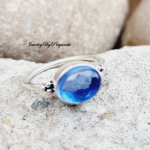 Raw Tanzanite Sterling Silver Ring: Handmade Spiritual Jewelry