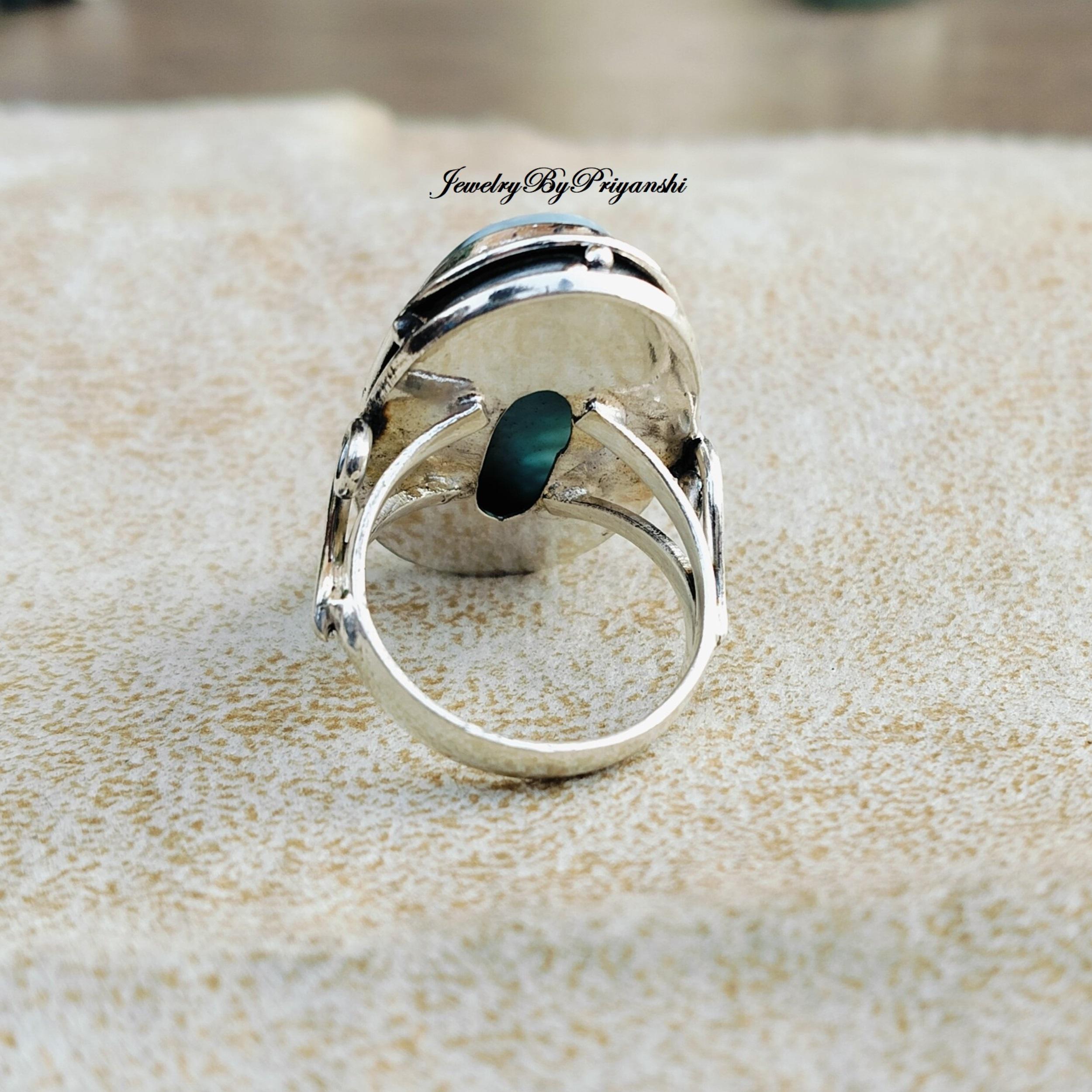 Anello in Larimar, Anello in Argento Sterling 925, Anello con