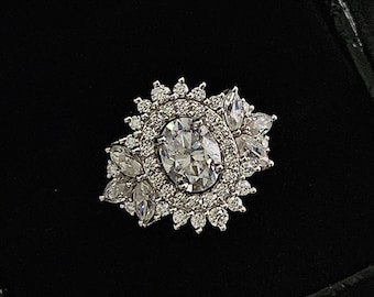 Vintage Oval Lab Grown Diamond Engagement Ring, IGI Certified Diamond Halo Wedding Ring, Oval Cut 1 Carat Diamond Ring, 14K Solid Gold Rings
