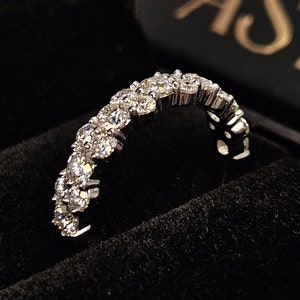 14k Gold Women Diamond Wedding Band, Lab Grown Diamond Stacking Ring, Unieke Gouden Trouwring, Volledige Eeuwigheid Band